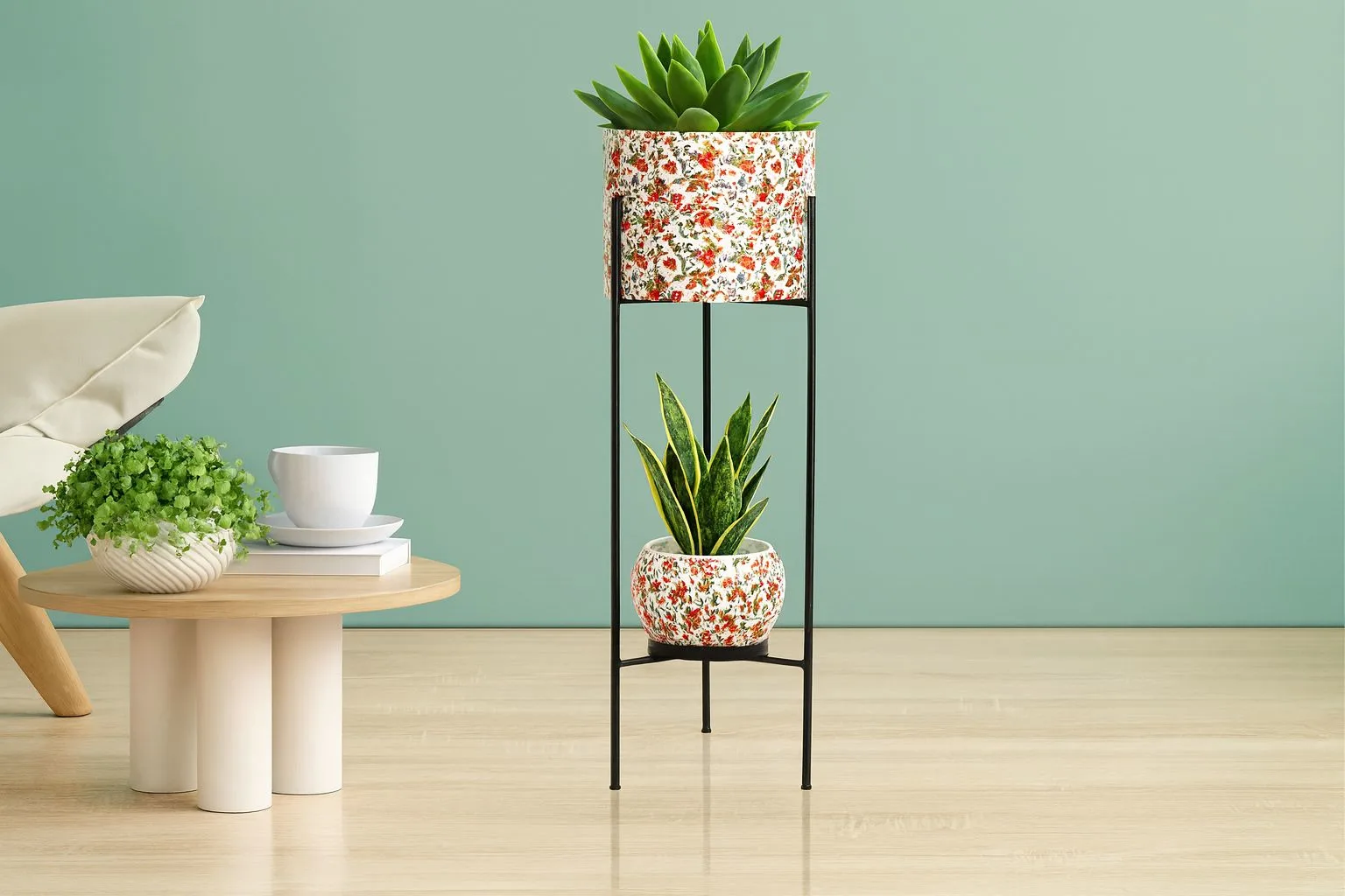 Vantira Planter with Stand by Urban Plant – compact floral decorative planter with stand